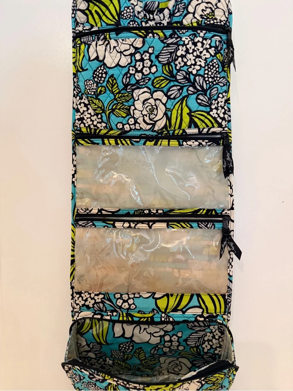 Vera Bradley Teal Floral Quilted Hanging Jewelry Organizer